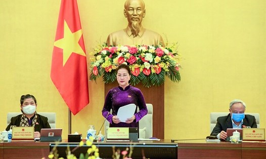 Chủ tịch Quốc hội Nguyễn Thị Kim Ngân phát biểu khai mạc Phiên họp thứ 51 của Ủy ban Thường vụ Quốc hội. Ảnh: QH.
