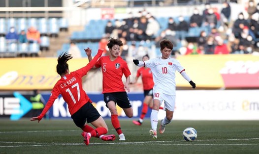 Đội tuyển nữ Việt Nam thất bại trước Hàn Quốc. Ảnh: AFC