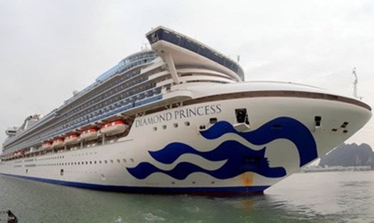 Siêu du thuyền Diamond Princess cập vịnh Hạ Long ngày 28.1.2020. Ảnh: CTV