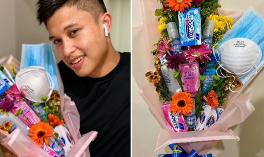 Bó hoa thực tế cho ngày Valentine của Vlogger Philippines. Ảnh: AO.