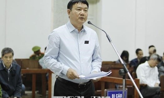 Ông Đinh La Thăng - cựu Chủ tịch PVN trong vụ án xét xử hồi tháng 3.2018. Ảnh: TTXVN.
