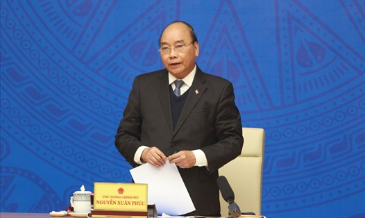 Thủ tướng Chính phủ Nguyễn Xuân Phúc phát biểu tại cuộc họp chiều 18.2. Ảnh P.Đông