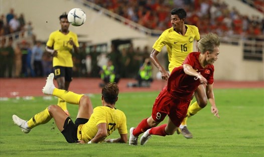Tuyển Việt Nam sẽ gặp Malaysia hôm 31.3 tới. Nếu để thua, tuyển Việt Nam sẽ bị soán ngôi đầu bảng G. Ảnh: Hải Nguyên.