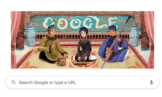 Google Doodle vinh danh ca trù Việt Nam.