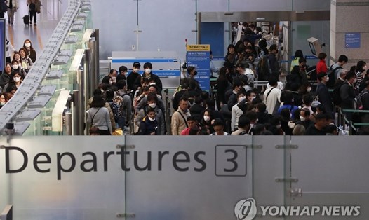 Sân bay quốc tế Incheon, Hàn Quốc. Nhiều nước cấm nhập cảnh hoặc thắt chặt đi lại với Hàn Quốc do lo ngại dịch COVID-19. Ảnh: Yonhap