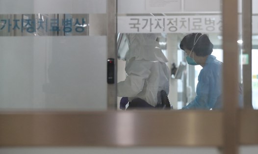 Cảnh một bệnh viện ở Hàn Quốc trong bối cảnh dịch COVID-19 bùng phát ở quốc gia này. Ảnh: Yonhap
