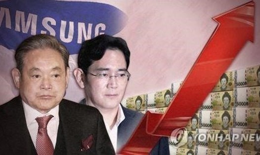 Chủ tịch Samsung Lee Kun-hee và con trai - Lee Jae-young. Ảnh: Yonhap.