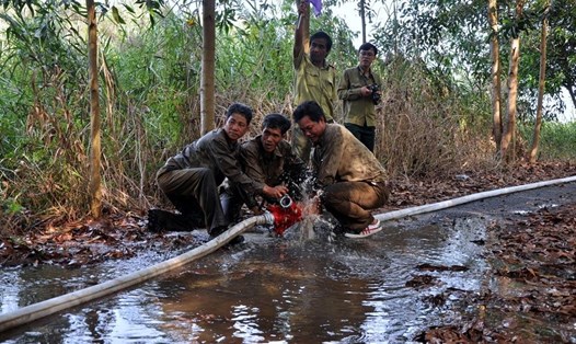 Vườn quốc gia U Minh Hạ (Cà Mau) thường xuyên diễn tập công tác phòng chống cháy rừng. Ảnh: Nhật Hồ