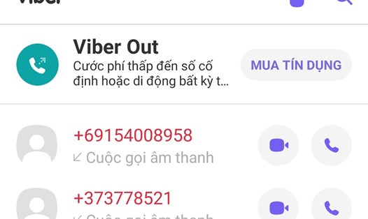 Sau khi bị nhà mạng chặn ở phương thức cuộc gọi di động truyền thống, đối tượng chuyển hướng sang gọi vào nền tảng ứng dụng OTT như Viber (chụp màn hình).