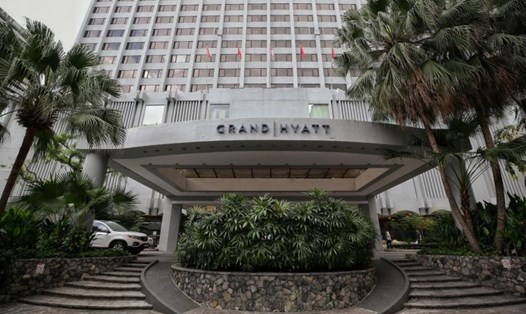 Khách sạn Grand Hyatt, Singapore đã được khử trùng sau khi có thông tin nhiều người nhiễm nCoV do tham dự một hội nghị tại đây. Ảnh: Straits Times