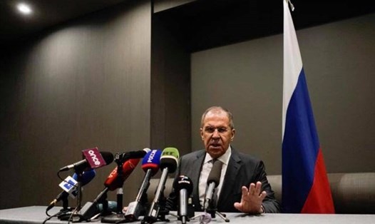 Bộ trưởng Ngoại giao Nga Sergei Lavrov phát biểu trong cuộc họp báo ở Mexico ngày 6.2.2020. Ảnh: Reuters