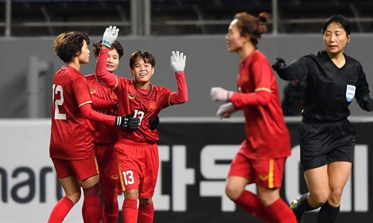 Tuyển nữ Việt Nam trong chiến thắng 1-0 trước Myanmar. Ảnh: AFC