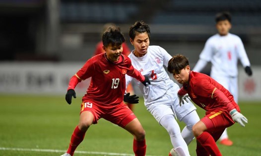Tuyển nữ Việt Nam giành chiến thắng 1-0 trước tuyển nữ Myanmar. Ảnh: AFC