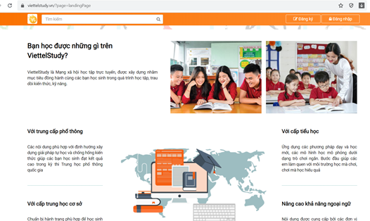 Trang web mà Sở GDĐT Hà Tĩnh chỉ đạo các đơn vị phổ biến cho học sinh học trực tuyến thời điểm học sinh phải nghỉ học vì dịch Corona. Ảnh: Trần Tuấn
