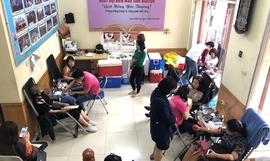 Ngày hội hiến máu do LĐLĐ quận Hai Bà Trưng, TP.Hà Nội tổ chức.