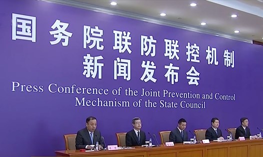 Trong cuộc họp báo ngày 12.3, Trung Quốc tuyên bố vượt qua đỉnh dịch COVID-19. Ảnh: CGTN