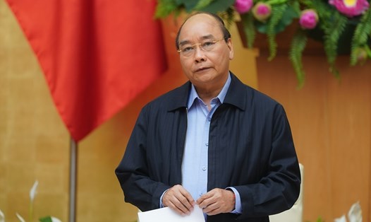 Thủ tướng Chính phủ Nguyễn Xuân Phúc phát biểu tại cuộc họp chiều 16.3. Ảnh VGP