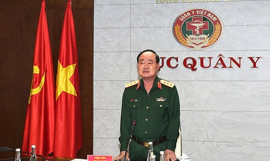Thượng tướng Trần Đơn phát biểu tại cuộc họp. Ảnh Hồng Pha