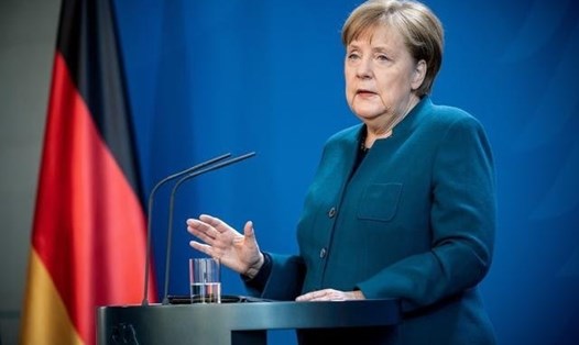 Thủ tướng Đức Angela Merkel trong một cuộc họp báo truyền thông hôm 22.3. Ảnh: Reuters