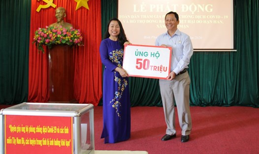 UBMTTQVN tỉnh Bình Phước đã tiếp nhận hơn 3 tỷ đồng tại lễ phát động ủng hộ để phòng chống dịch bệnh, hạn hán.