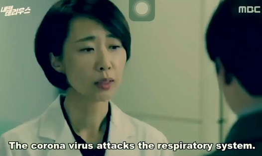 "Coronavirus tấn công hệ hô hấp" - lời thoại trong tập 10 của bộ phim Hàn Quốc, My Secret Terrius. Ảnh chụp màn hình
