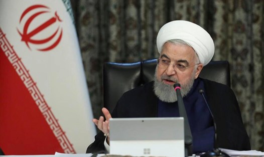 Tổng thống Iran Hassan Rouhani trong cuộc họp lực lượng chuyên trách của Chính phủ Iran về dịch bệnh COVID-19, tại Tehran, ngày 21.3. Ảnh: Reuters
