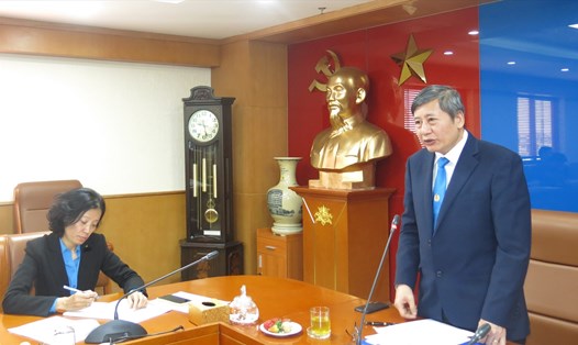 Đồng chí Trần Thanh Hải – Phó Chủ tịch Thường trực Tổng Liên đoàn Lao động Việt Nam - phát biểu tại Hội thảo.