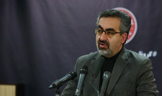 Người phát ngôn Bộ Y tế Iran - Kianush Jahanpoor thông tin trong cuộc họp báo ngày 8.3. Ảnh: IRNA