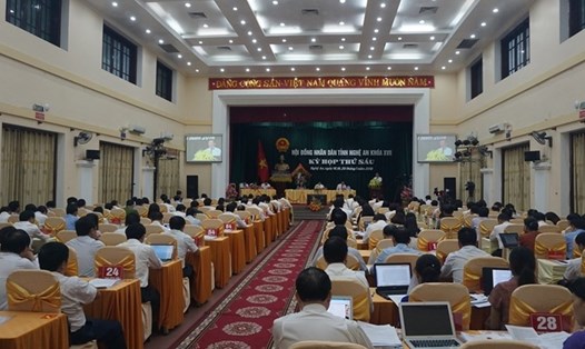 Một phiên khai mạc kỳ họp HĐND tỉnh Nghệ An. Ảnh: QĐ