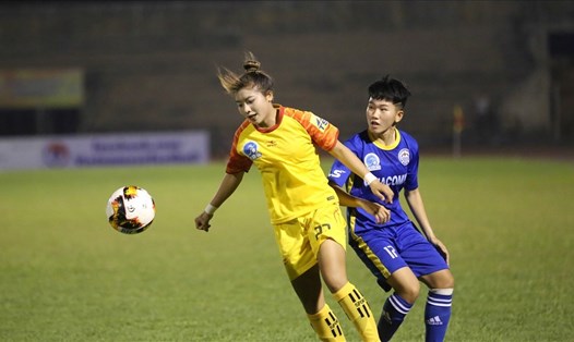 Đội nữ Sơn La (áo vàng) tại giải vô địch quốc gia nữ 2019. Ảnh: Hoài Thu