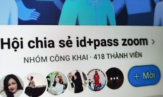 Một nhóm kín trên Facebook chuyên chia sẻ tên truy nhập, mật khẩu... Zoom.