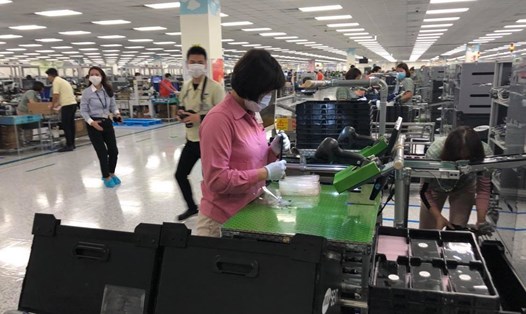 Công nhân Công ty Samsung Thái Nguyên đang làm việc. Ảnh: Việt Lâm