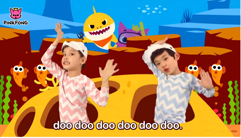 Hình ảnh trog bài hát thiếu nhi "Baby Shark". Ảnh cắt từ clip