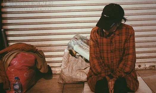 Người vô gia cư ở Hà Nội. Ảnh Cường Ngô.