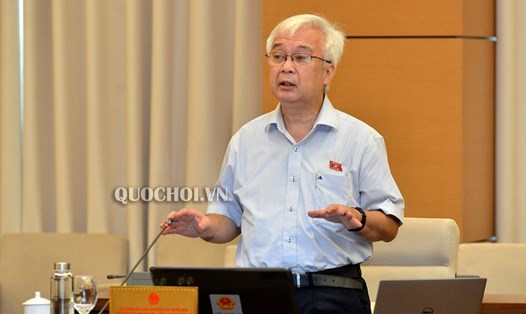 Chủ nhiệm Ủy ban Văn hóa, Giáo dục, Thanh niên, Thiếu niên và Nhi đồng Phan Thanh Bình phát biểu tại phiên họp. Ảnh Quochoi.vn