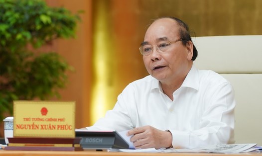 Thủ tướng Nguyễn Xuân Phúc phát biểu kết luận tại cuộc họp. Ảnh VGP