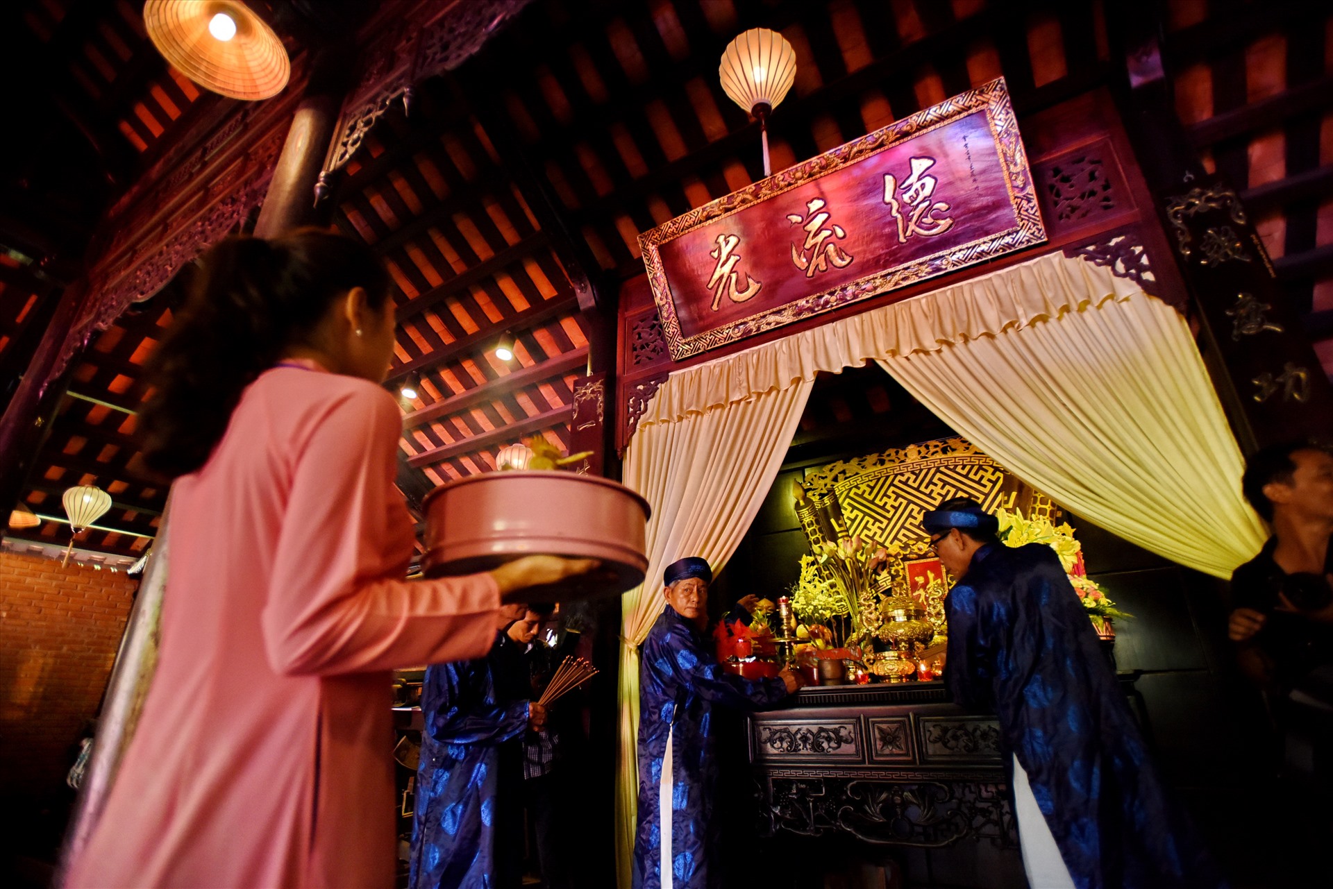Lễ tế bà chúa khai sinh ra nghề tằm tang xứ Quảng. Ảnh: Thái Hoàng