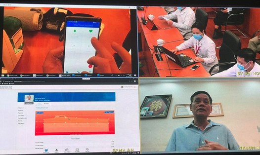 Bệnh nhân được khám chữa bệnh từ xa thông qua nền tảng công nghệ thông tin. Ảnh chụp màn hình: Thùy Linh