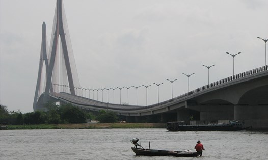 Cầu Cần Thơ bắc qua dòng sông Hậu. Ảnh: Khương quỳnh