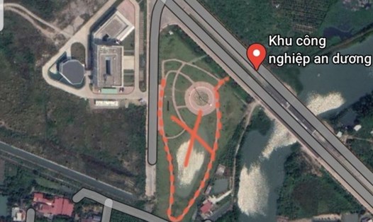Lối đi được xây giống mô hình "đường lưỡi bò" Trung Quốc. Ảnh chụp từ google maps