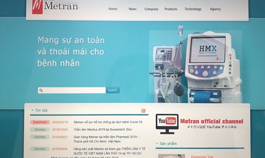 Website của Công ty Metran.