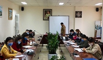 LĐLĐ tỉnh Cao Bằng họp quán triệt các nội dung cấp bách phòng, chống dịch COVID-19. Ảnh: Thuỳ Dương