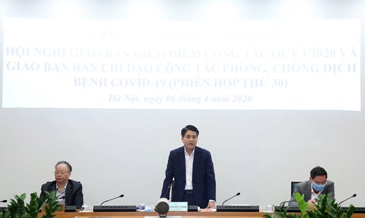 Chủ tịch Hà Nội chỉ đạo cuộc họp Ban chỉ đạo chống COVID-19 thành phố ngày 6.4.