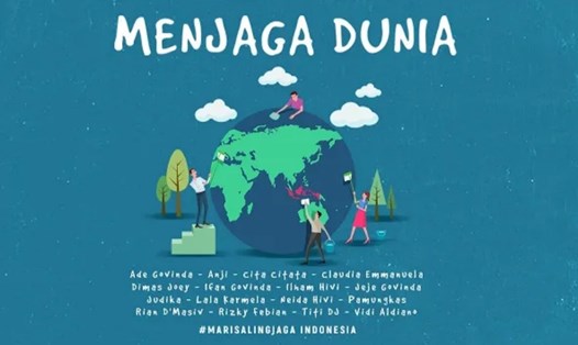 Các nghệ sĩ Indonesia cho ra mắt ca khúc "Menjaga Dunia" để cổ vũ và lan tỏa tinh thần chống dịch COVID-19. Ảnh: Urbanasia