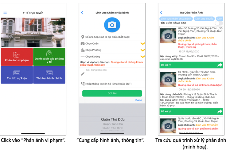 Gửi phản ánh về những việc làm sai liên quan đến ngành y thông qua app Gửi phản ánh về những việc làm sai liên quan đến ngành y thông qua app