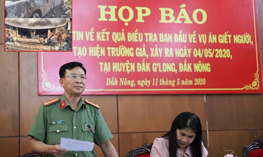 Đại tá Hồ Văn Mười – Giám đốc Công an tỉnh Đắk Nông đã kể lại quá trình phá án. Ảnh: Lin Xong
