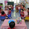 Trong thời gian trẻ mầm non đi học trở lại, các cơ sở giáo dục mầm non tạm thời không tổ chức cho trẻ ăn sáng (ảnh minh họa - ảnh trường mầm non Ban Mai quận 9, TPHCM trước dịch): Ảnh Minh Khang