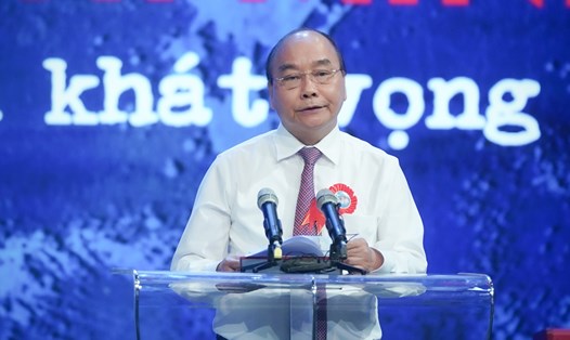 Thủ tướng Chính phủ Nguyễn Xuân Phúc phát biểu tại chương trình giao lưu. Ảnh Quang Hiếu