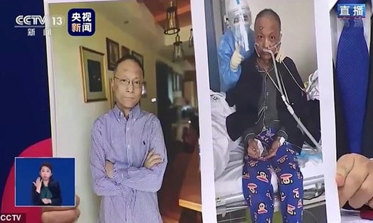 Bác sĩ Yi Fan hôm 9.5 (ảnh trái) và hôm 6.4 với màu da sậm (ảnh phải). Ảnh: CCTV