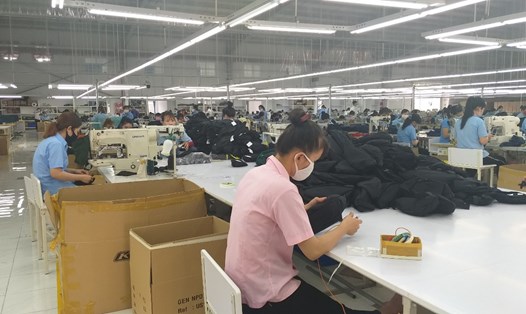 Hầu hết doanh nghiệp ở tỉnh Long An đều cố gắng duy trì sản xuất, bảo đảm việc làm cho người lao động. Ảnh: K.Q
